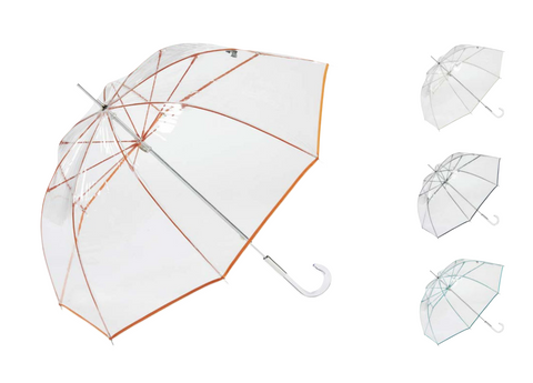 Paraguas transparente naranja