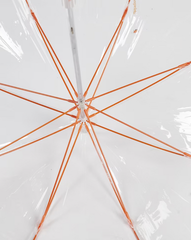 Paraguas transparente naranja