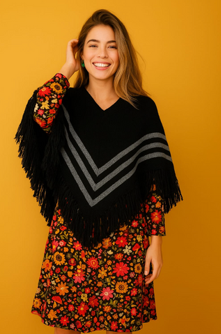Beige Petal Poncho