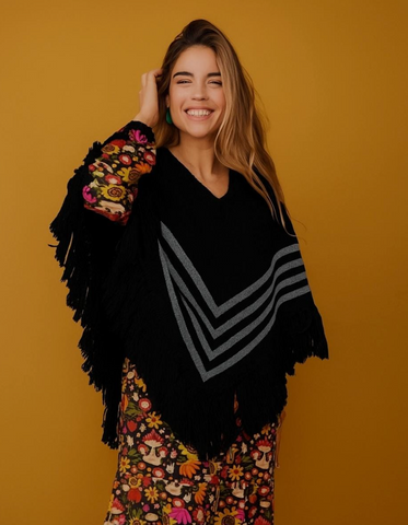 Beige Petal Poncho