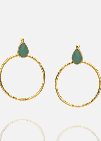 Medium-sized earrings with semi-precious stone
