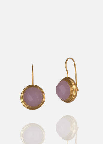 Circular stone earrings