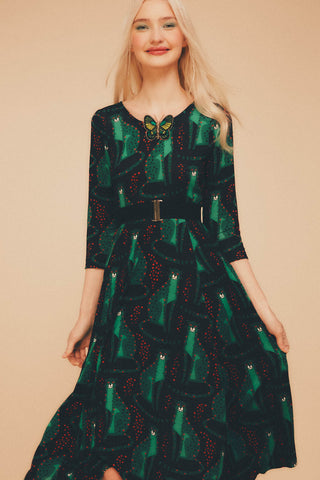 Vestido Midi Cosmos Verde