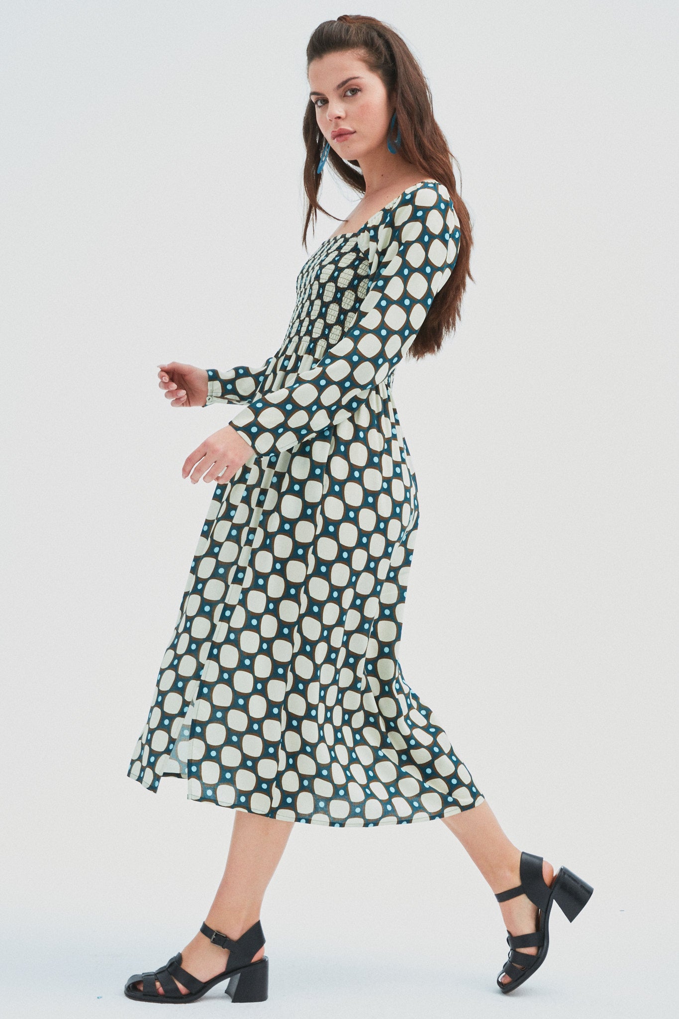 Vestido Largo Estrella azul/blanco
