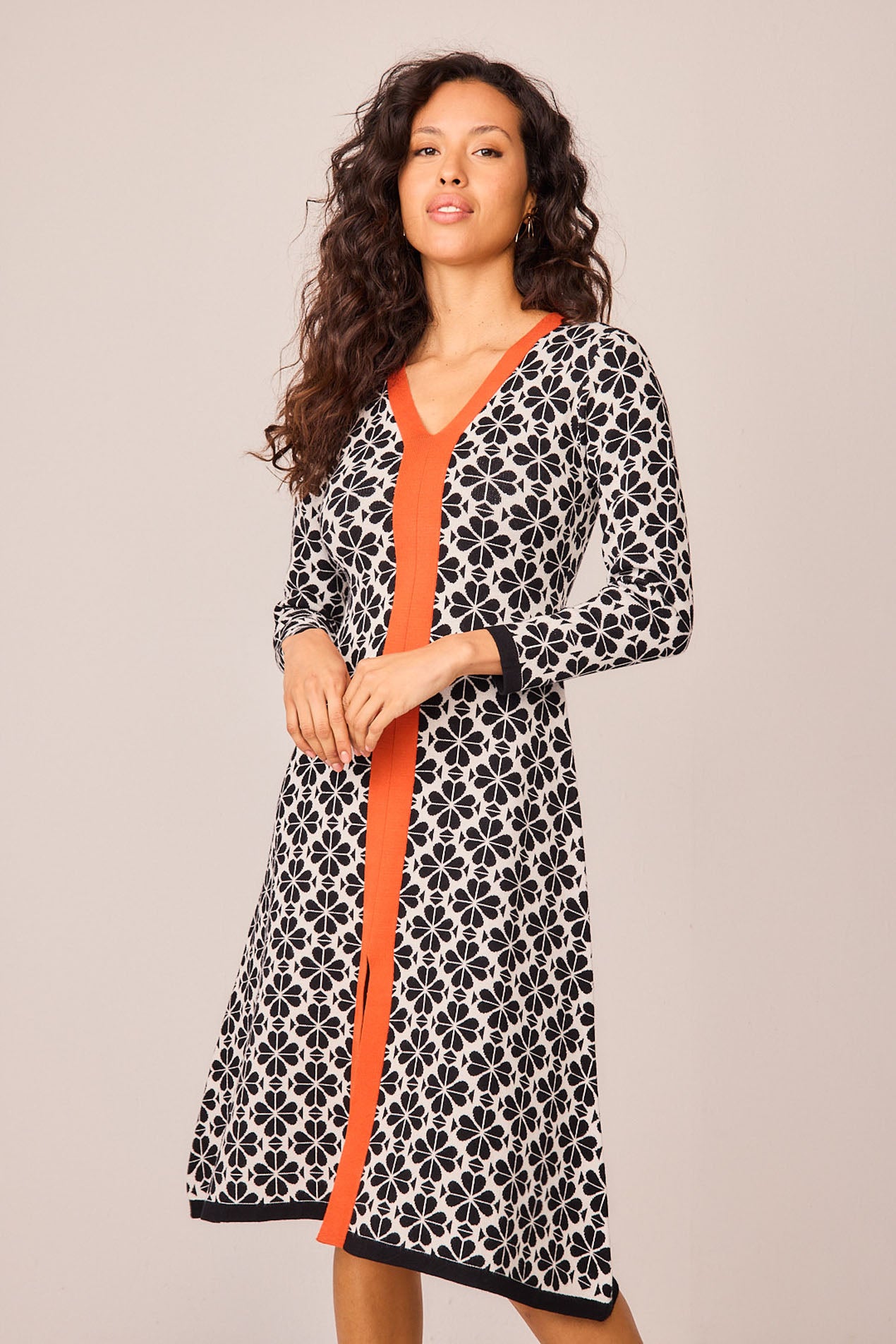 Vestido Largo Musgo Flor