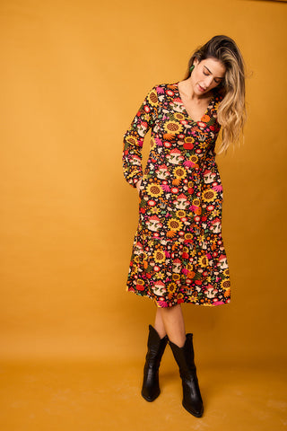 Vestido Corto Soto Girasol