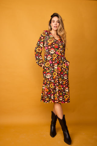 Vestido Corto Soto Girasol