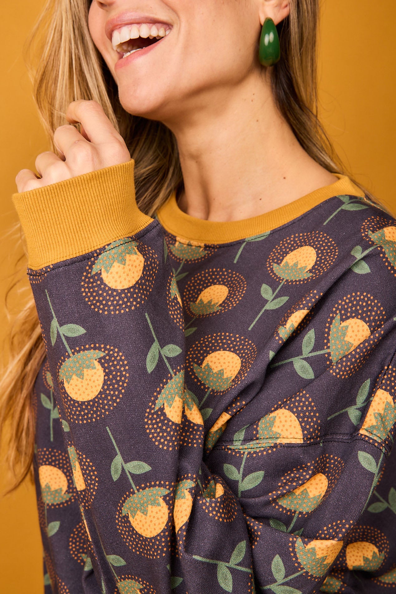 Yellow Flower Fruit Sweatshirt