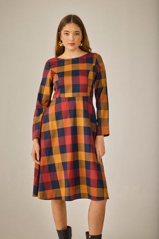 Mustard Plaid Witch Dress