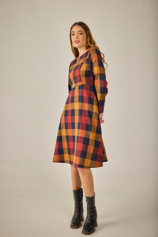Mustard Plaid Witch Dress