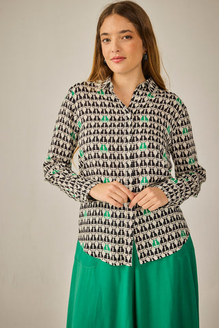 Camisa Atenas Gato verde