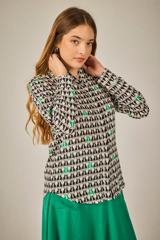 Camisa Atenas Gato verde