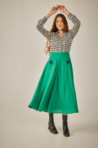 Paris green skirt