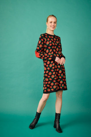 Vestido Corto Bergen Fresas negro