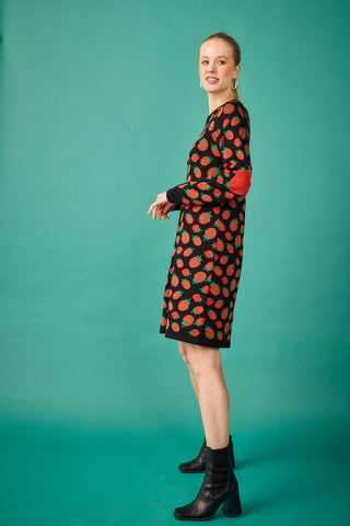 Vestido Corto Bergen Fresas negro