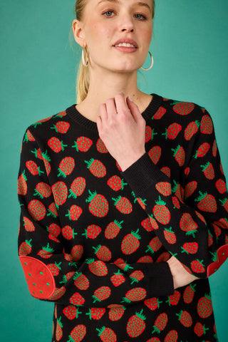 Vestido Corto Bergen Fresas negro