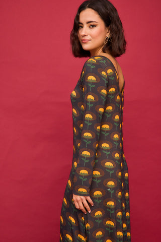 Vestido Largo Pino Flor Amarillo
