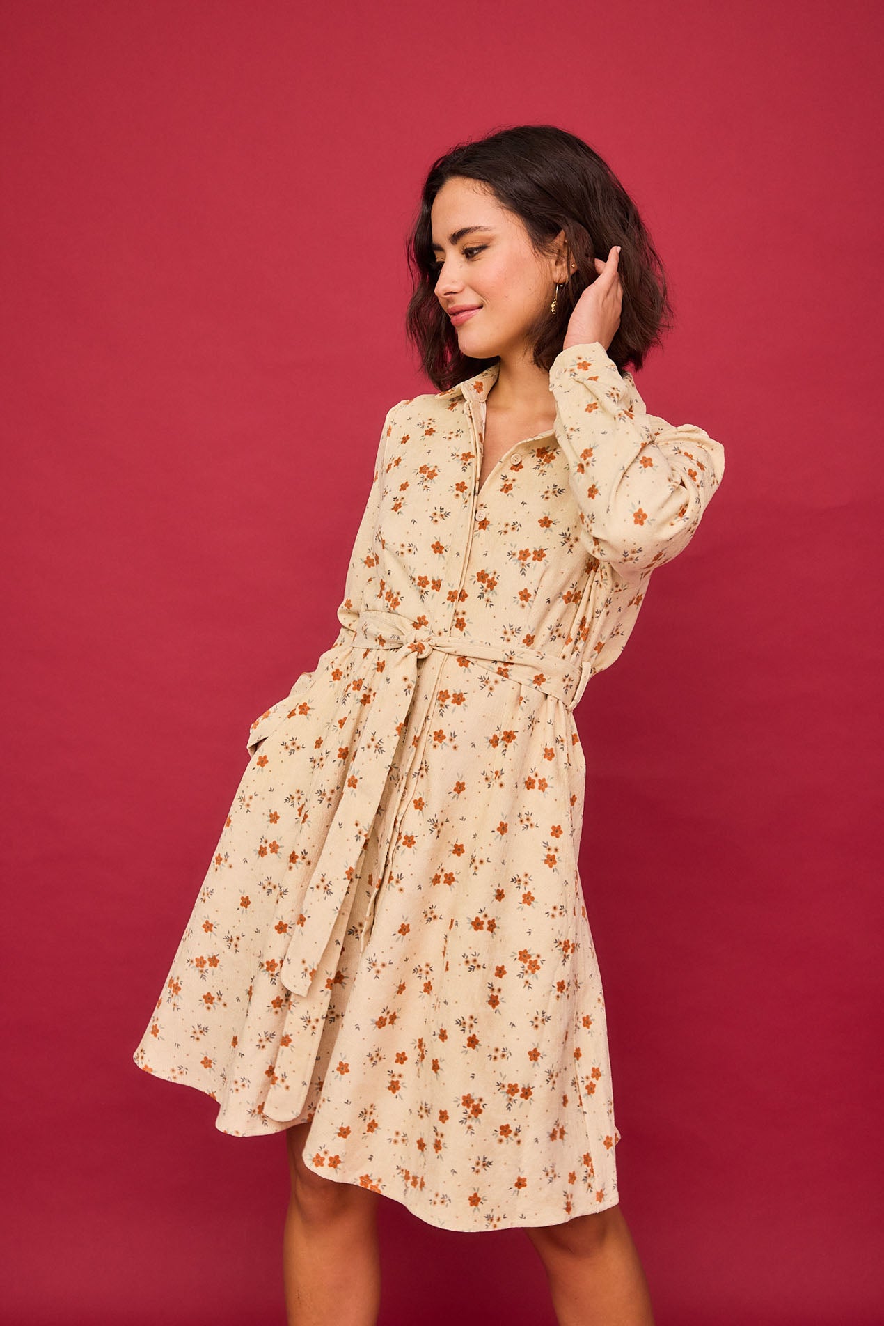 Vestido Corto Lago Beige