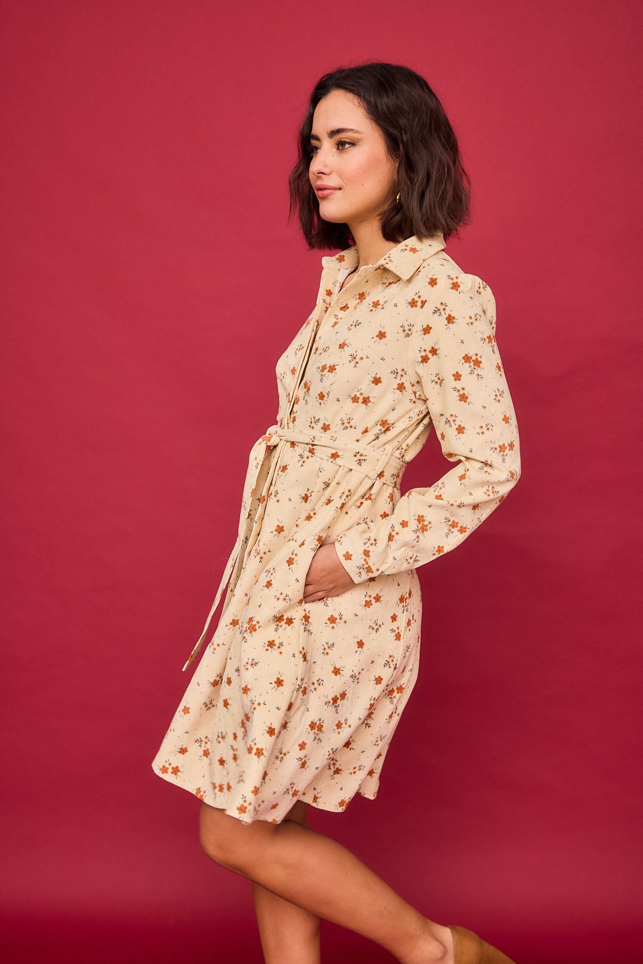Vestido Corto Lago Beige