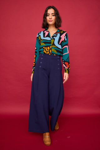 Camisa Castaña Multicolor