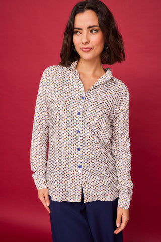 Camisa Castaña Blanco