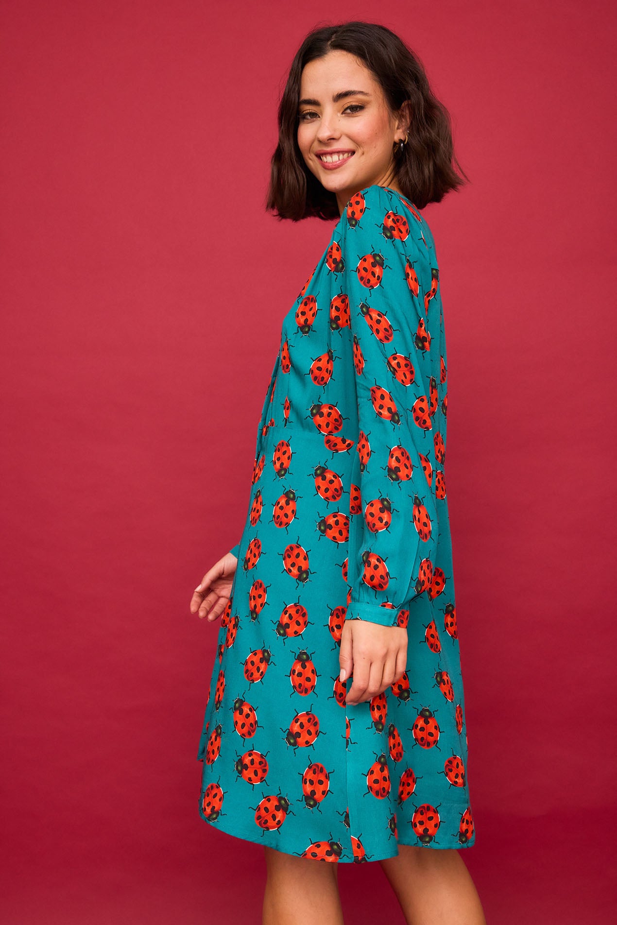 Vestido Corto Eucalipto Mariquita