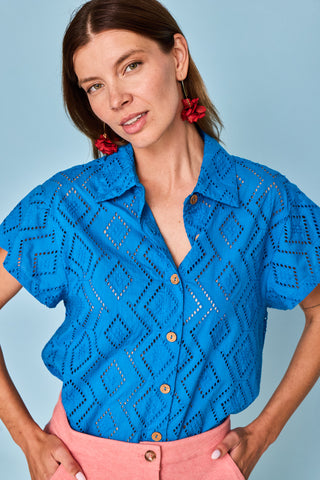 Camisa calada Azulona