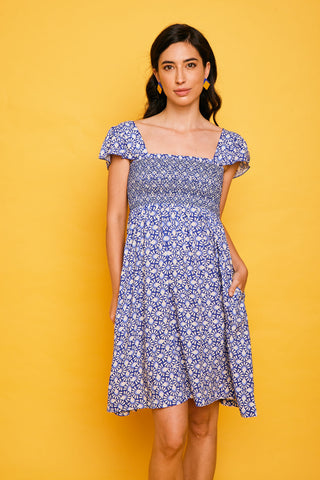 Kurzes Estepona-Blaues Kleid
