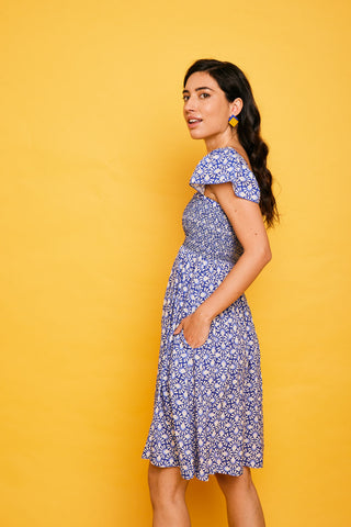 Kurzes Estepona-Blaues Kleid