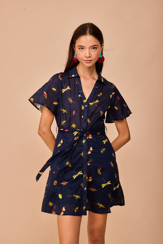 Vestido Corto Lastres Marino