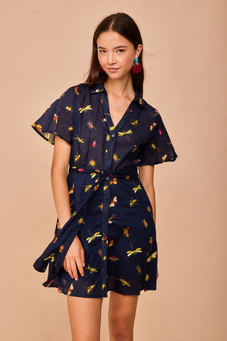 Vestido Corto Lastres Marino