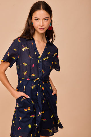 Vestido Corto Lastres Marino