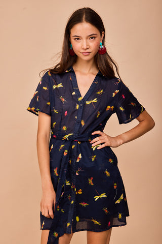 Vestido Corto Lastres Marino