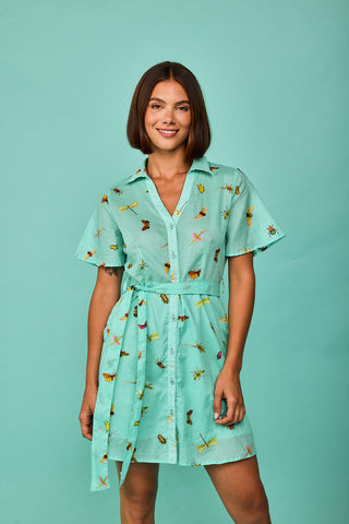 Vestido Corto Lastres Menta