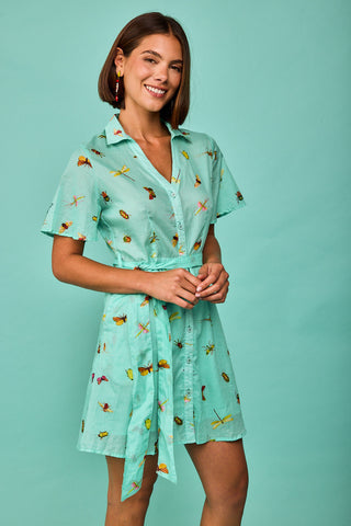 Vestido Corto Lastres Menta