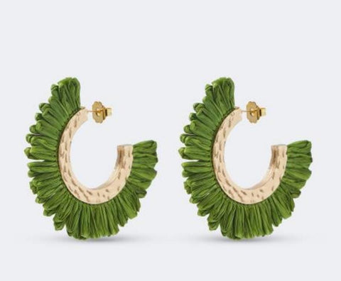 Two-tone stone earrings