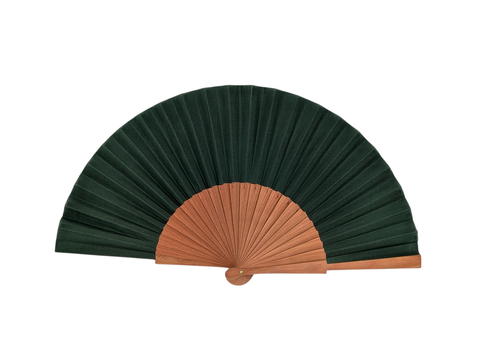 Spanish hand fan · Pear wood with cotton fabric · 23 cm