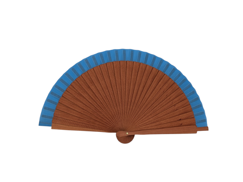 Spanish hand fan · Pear wood with cotton fabric · 19 cm