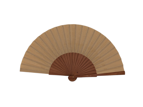 Spanish hand fan · Pear wood with cotton fabric · 23 cm