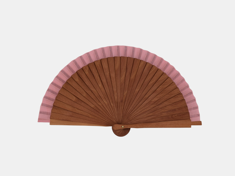 Spanish hand fan · Pear wood with cotton fabric · 19 cm
