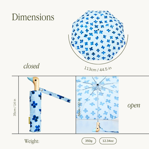 Paraguas con forma de cabeza de pato ecológico compacto Floral Rain