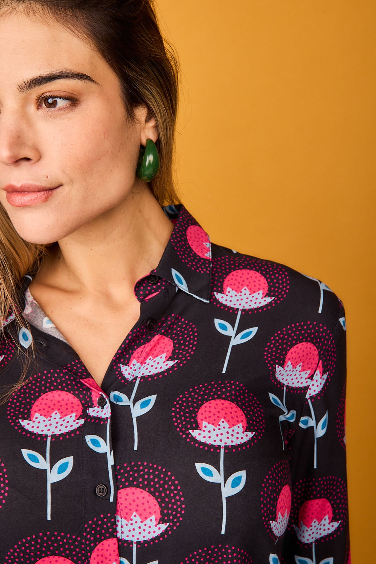 Camisa Jungla Flor Rosa