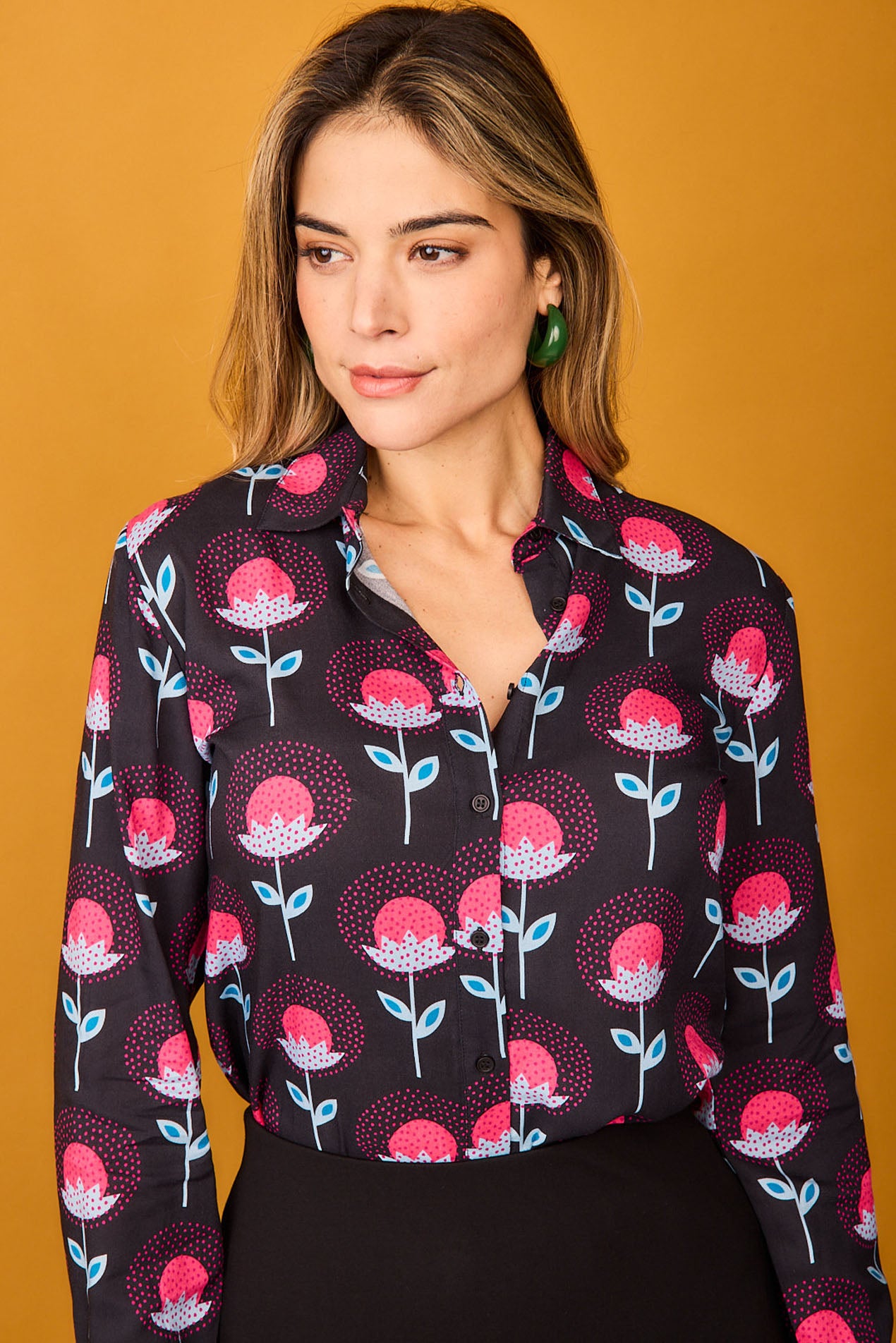 Camisa Jungla Flor Rosa