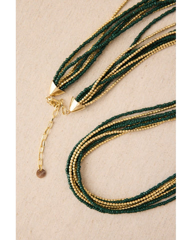 Collar largo abalorios muchas vueltas
