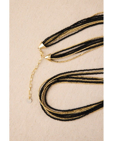 Collar largo abalorios muchas vueltas