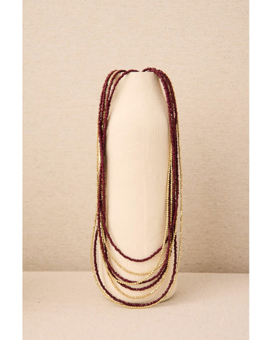 Collar largo abalorios muchas vueltas