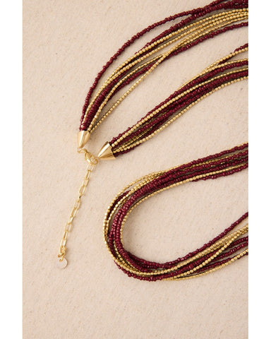 Collar largo abalorios muchas vueltas