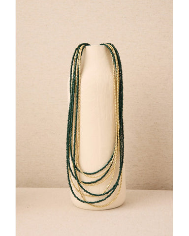 Collar largo abalorios muchas vueltas