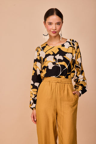 Black Flower Pointed Shirt