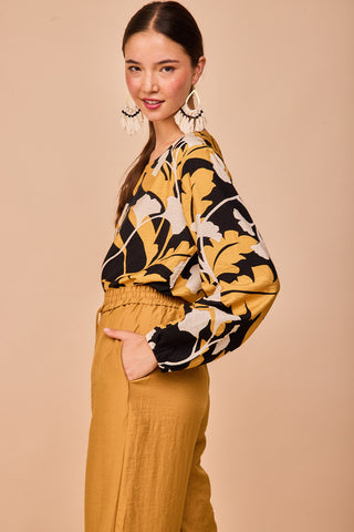 Black Flower Pointed Shirt